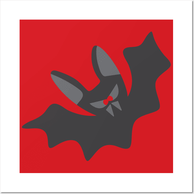 SCARY CUTE FUNNY VAMPIRE BAT Halloween Fangs - UnBlink Studio by Jackie Tahara Wall Art by UnBlink Studio by Jackie Tahara